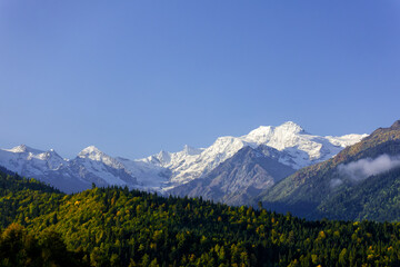 Great Caucasus Mountains in upper Svaneti region near Mestia in Georgia.