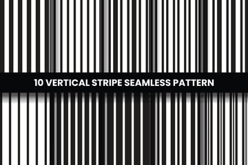 set of 10 vertical lines seamless patterns design