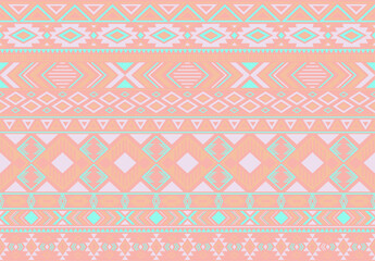 Boho pattern tribal ethnic motifs geometric seamless vector background. Trendy ikat tribal motifs clothing fabric textile print traditional design with triangle and rhombus shapes.
