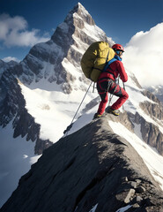 hiker on top of the mountain, international mountain climbing day