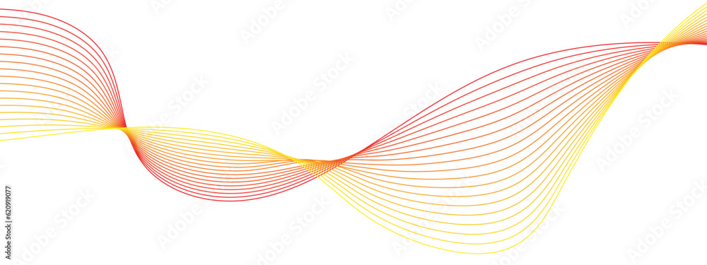 Poster abstract colorful red and yellow blend wave lines and technology background. red and yellow shade wa