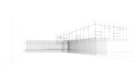 architectural sketch of a house