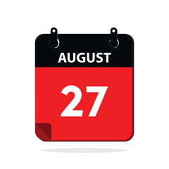 calender icon, 27 august icon with white background