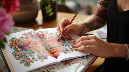 Naklejka na ściany i meble Coloring book with a beautiful illustration in it