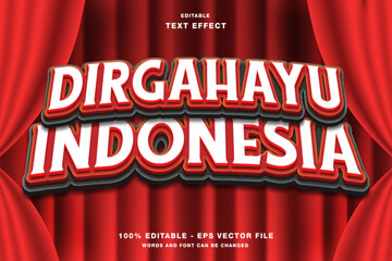 Dirgahayu Indonesia 3d text style effect editable