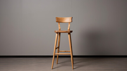 Vintage Comfort: Rustic Barstool Crafted from Natural Wood with Charming Details