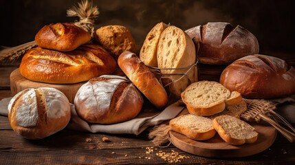 assortment of bread - obrazy, fototapety, plakaty