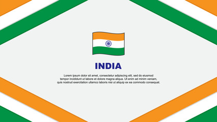 India Flag Abstract Background Design Template. India Independence Day Banner Cartoon Vector Illustration. India Template