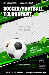 Fototapeta Soccer - football tournament poster template with ball obraz