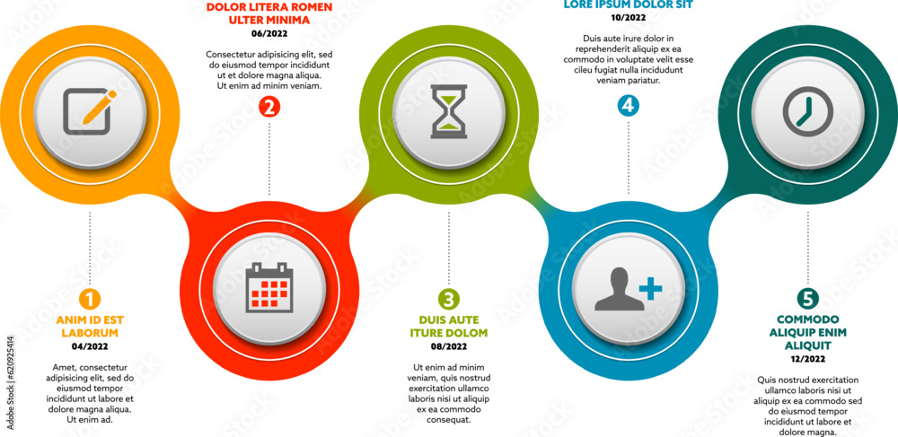Poster modern design template for infographics with sample text and icons