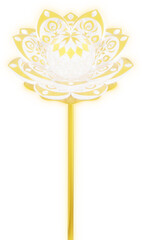 Divine Crystal Lotus with Golden Pattern Rises on its Gold Peduncle.
