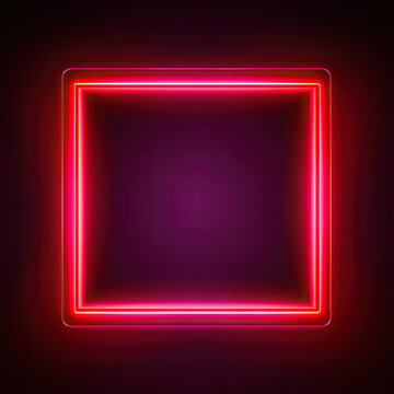 Crimson Aura: Captivating Square Rectangle Picture Frame with Red Neon Tone and Motion Graphic