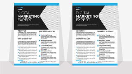 modern business flyer template, abstract business flyer and creative design.Business Flyer Corporate Flyer Template Geometric shape .