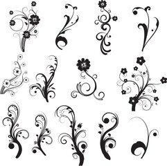 Beautiful floral design elements set