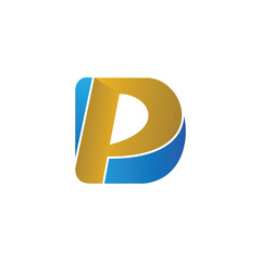 Abstract Minimalist Letter DP PD Logo Design. dp capital logo icon design vector template inspiration