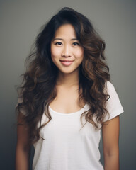 Fototapeta premium Generative ai friendly contemporary asiatic young woman smiling confident and reassuring