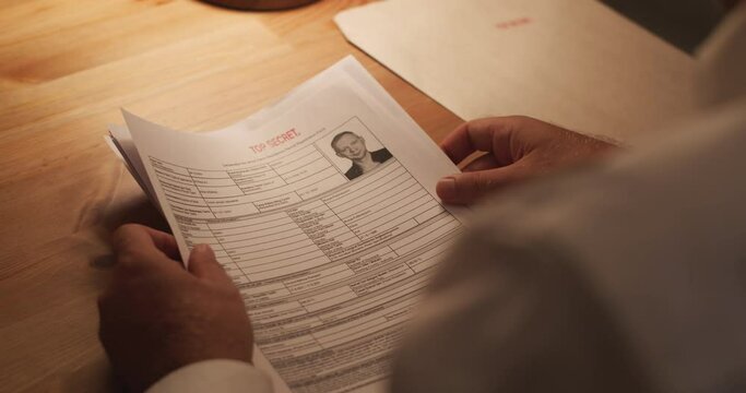 Top secret and classified file of secret agents