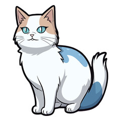 Obraz premium Artistic Meow: 2D Illustration of a Darling Siamese Cat