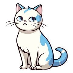 Artistic Meow: 2D Illustration of a Darling Siamese Cat