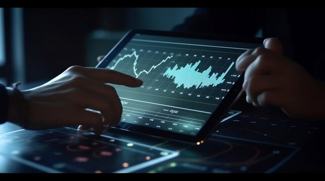 Cost and quality control, business strategy and project management concept. Businessman working on digital tablet computer with quality control growth graph and cost reduction, Generative Ai