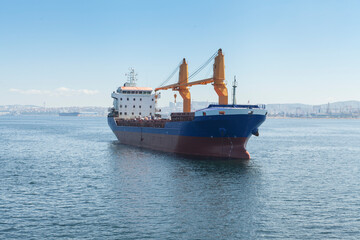 Fototapeta premium cargo ship at sea at different angles