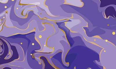 Purple and gold marble liquid color background design texture