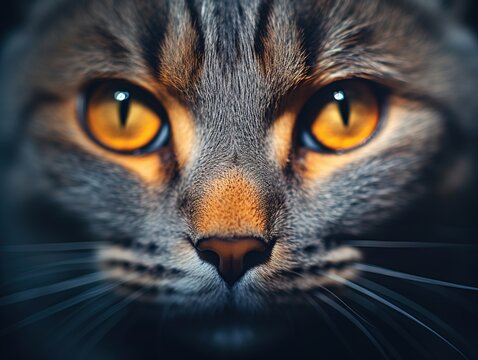 Close-up photograph of a British Shorthair Cat (Generative AI)