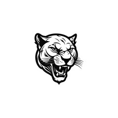 Cougar logo. Fearless Panther. Roaring Predator. Roaring Panther. Panther half body.Design elements in T-shirt Vector illustration.family, vector symbolic.