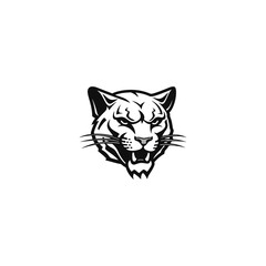 Fototapeta na wymiar Cougar logo. Fearless Panther. Roaring Predator. Roaring Panther. Panther half body.Design elements in T-shirt Vector illustration.family, vector symbolic.