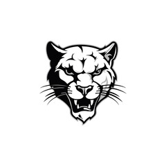 Cougar logo. Fearless Panther. Roaring Predator. Roaring Panther. Panther half body. Roaring fang face. Combine with text.  Design elements in T-shirt Vector illustration. family, vector symbolic 