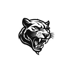 Cougar logo. Fearless Panther. Roaring Predator. Roaring Panther. Panther half body.Design elements in T-shirt Vector illustration.family, vector symbolic.