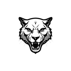  Roaring fang face. Combine with text.  Design elements in T-shirt Vector illustration.family, vector symbolic. Cougar logo. Fearless Panther. Roaring Predator. Roaring Panther. Panther half body.