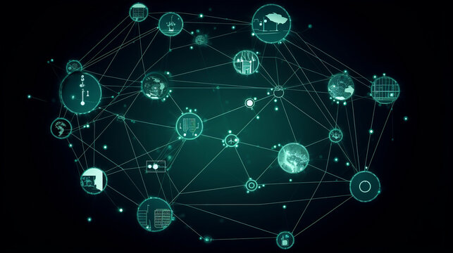 IoT Internet of Things, Internet network technology, digital software development, big data concept, Generative Ai