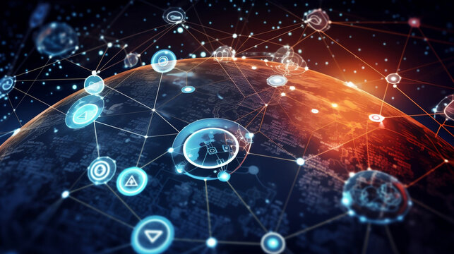 IoT Internet of Things, Internet network technology, digital software development, big data concept, Generative Ai