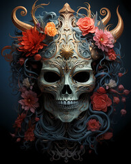 carnival mask on black background