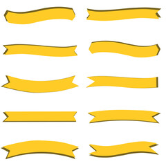 Sets of yellow gold ribbons icon