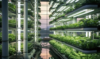 greenhouse interior with eco planting system