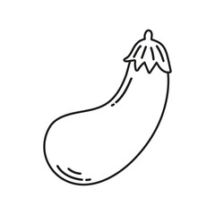 Vector eggplant vegetable farm black doodle icon