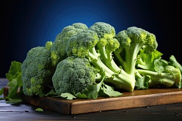 Healthy green organic raw broccoli florets. Generative AI