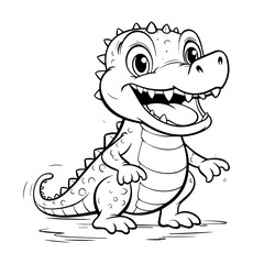 Crocodile coloring page - Coloring book for