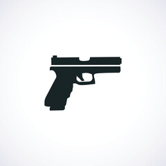 pistol simple icon. Gun icon, pistol icon