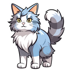 Majestic Charm: Striking 2D Illustration of a Siberian Cat