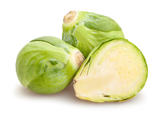 brussels sprout path isolated on white