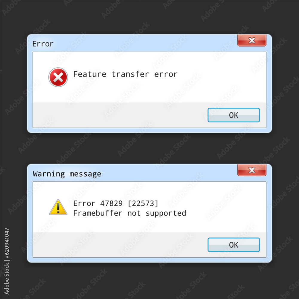 Poster system information message. operating system error warning. vector illustration.