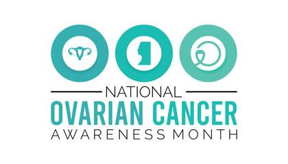 Ovarian Cancer awareness month is observed every year in September. banner design template Vector illustration background design.