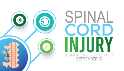 Spinal Cord injury awareness month is observed every year in September. banner design template Vector illustration background design.