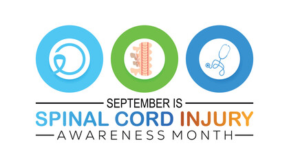 Spinal Cord injury awareness month is observed every year in September. banner design template Vector illustration background design.