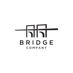 Bridge building construction abstract logo template design with creative idea.