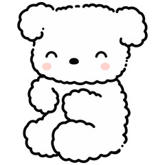 Happy Dog Sitting Cartoon