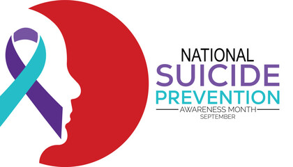Vector illustration on the theme of National suicide prevention month observed each year during September banner, Holiday, poster, card and background design.